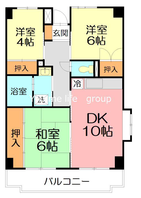 湘南カームライズ(3LDK/3階)の間取り写真