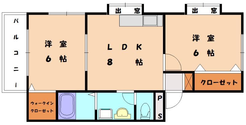 レンブランサ舞松原 IC(2LDK/1階)の間取り写真