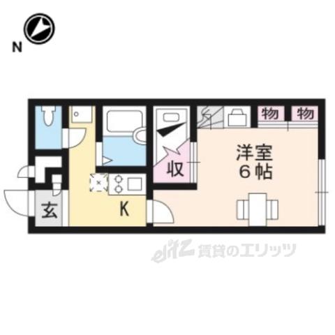 レオパレス蒲生(1K/2階)の間取り写真