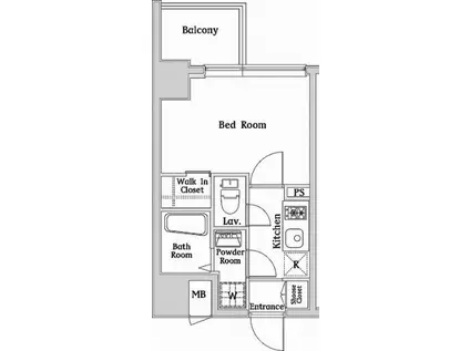 ハーモニーレジデンス西麻布(1K/3階)の間取り写真