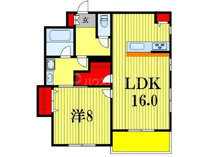 ラ・フェリーチェ(1LDK/1階)の間取り写真