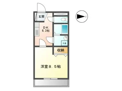 タケダビルII(1DK/5階)の間取り写真