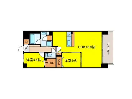 スプランディッド(2LDK/4階)の間取り写真