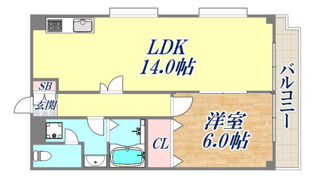 ネオ・グルント芦屋(1LDK/3階)の間取り写真