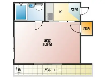 宝コーポI(1K/3階)の間取り写真