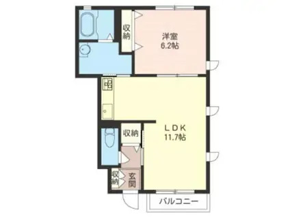 ファーブルタウンII(1LDK/1階)の間取り写真