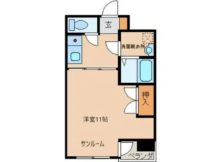 グランドONE(1K/2階)の間取り写真