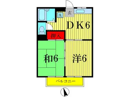 新宿エスポワール(2DK/3階)の間取り写真