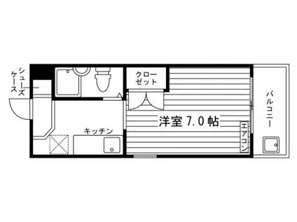 リバティ小林(ワンルーム/1階)の間取り写真