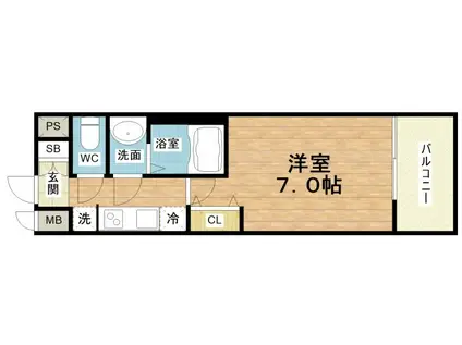 アプリーレ阿波座南(1K/3階)の間取り写真