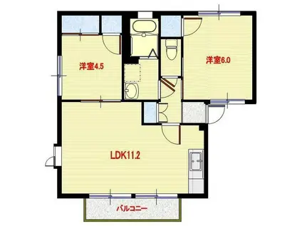 BELLEMAISON(2LDK/2階)の間取り写真