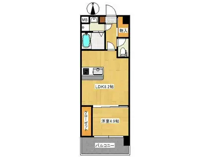 ビクトワール歯大前(1LDK/6階)の間取り写真