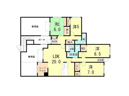 ジークレフ高羽2番館(4LDK/1階)の間取り写真