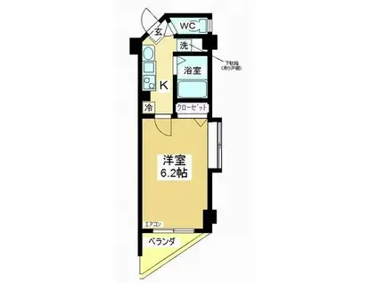 メゾン・ビ・セトルド(1K/4階)の間取り写真