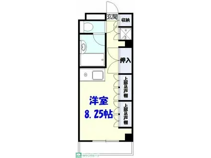 ダイヤキャビン(ワンルーム/4階)の間取り写真