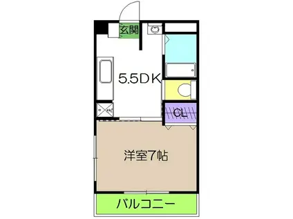 オレオール池(1DK/3階)の間取り写真