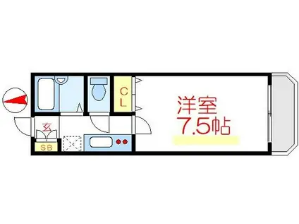 リバーハイツIII(1K/1階)の間取り写真