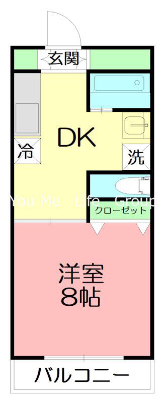 アベニュー湘南III(1DK/2階)の間取り写真