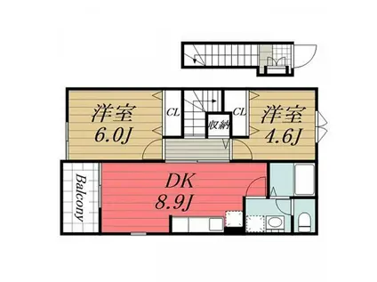 エクセレントヒルズ(2DK/2階)の間取り写真