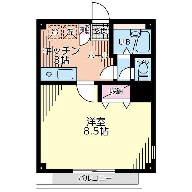 アーク南鳩ヶ谷(1K/2階)の間取り写真