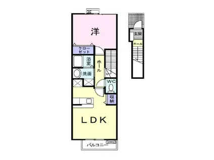 グランツ道(1LDK/2階)の間取り写真