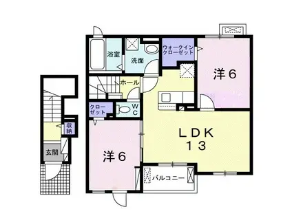 ベル フォレスト I(2LDK/2階)の間取り写真