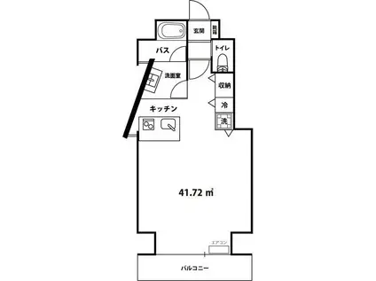 TERZO(ワンルーム/4階)の間取り写真