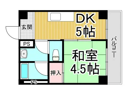 エメラルド立花2(1DK/3階)の間取り写真