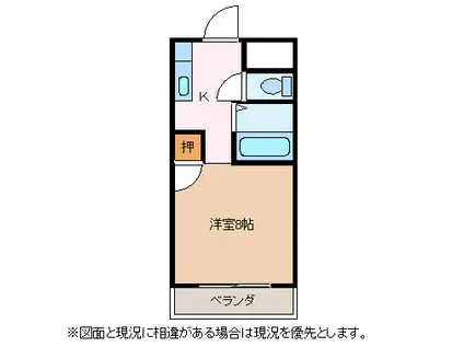 コーポMIYABI(1K/2階)の間取り写真