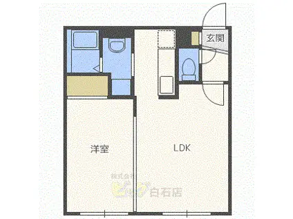 フリーダムコート栄通16(1LDK/1階)の間取り写真