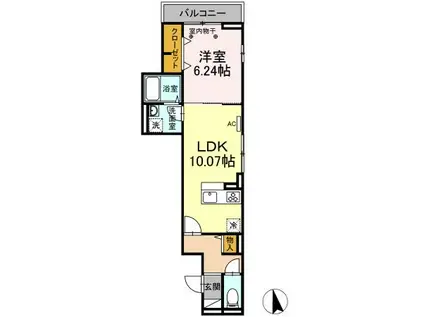 GRANDEUR東葛西(1LDK/3階)の間取り写真
