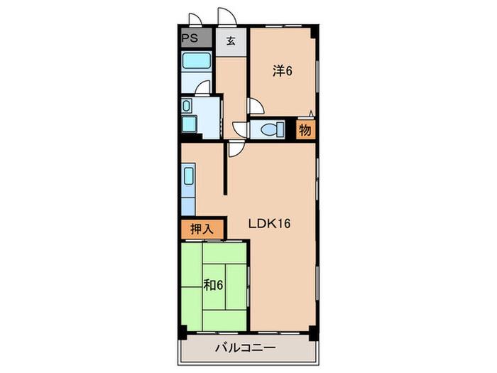 パールハイツ(2LDK/3階)の間取り写真