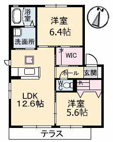 PUMPKIN HOUSE II(2LDK/1階)の間取り写真
