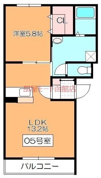 メゾンカメリア(1LDK/3階)の間取り写真