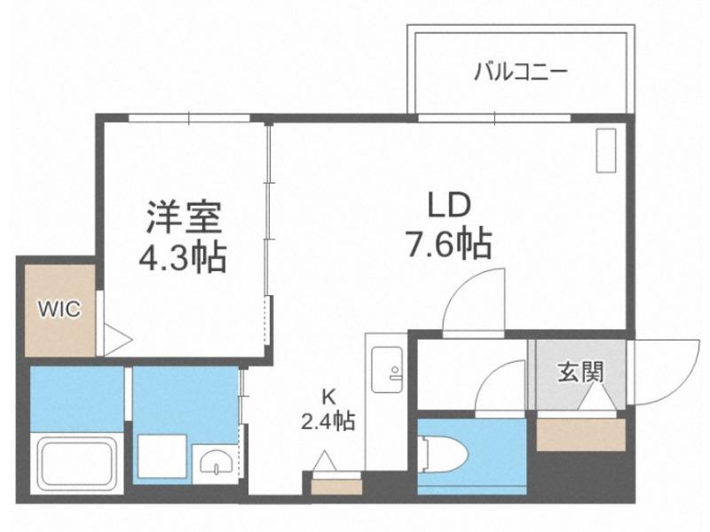 ウエリスアーバン円山北3条(1LDK/1階)の間取り写真