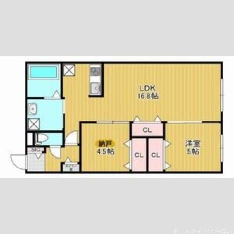 THE RESIDENCE 南平岸(1SLDK/2階)の間取り写真
