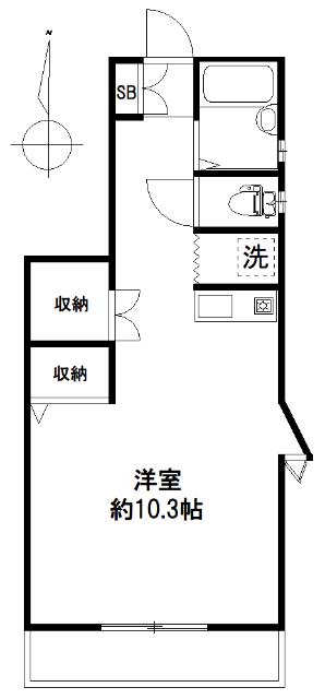 トラスティ上鷺宮(ワンルーム/1階)の間取り写真