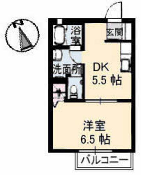 プレジオ中央(1DK/1階)の間取り写真