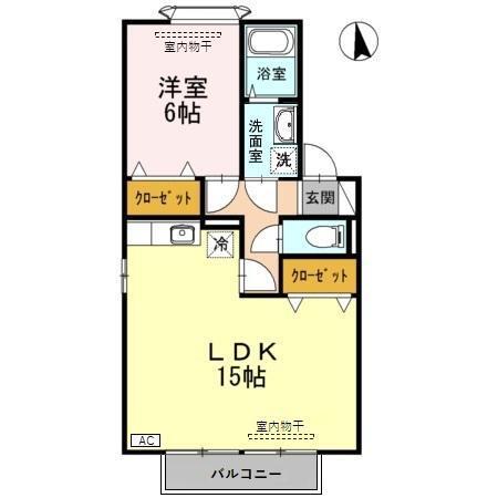 マーヴェラス諸江(1LDK/2階)の間取り写真