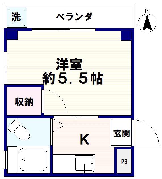 丸共ハイツ(1K/2階)の間取り写真
