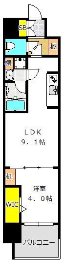 アーバネックス梅田中崎町(1LDK/6階)の間取り写真