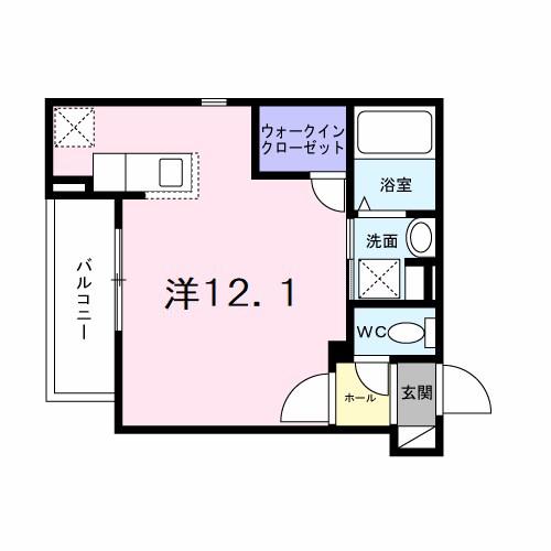 ヒカルサ神戸王塚台1(ワンルーム/2階)の間取り写真