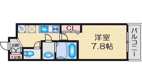 MASU NO 茨木(1K/5階)の間取り写真
