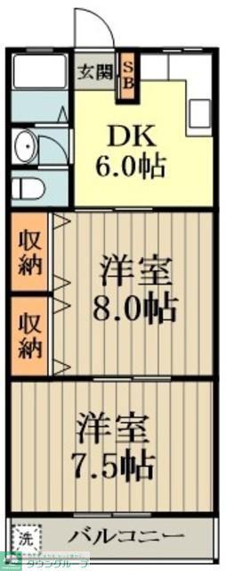 さくらハイツ(2DK/2階)の間取り写真