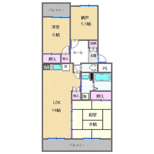クレイストンヴィラ(2SLDK/3階)の間取り写真