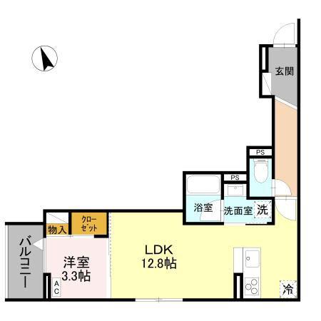 レジェンドワコー中央(1LDK/2階)の間取り写真