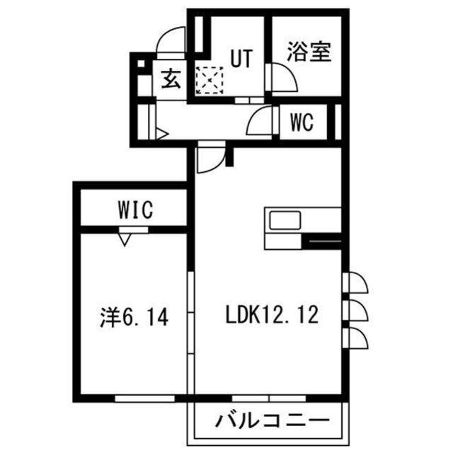 LIVRA紫竹(1LDK/1階)の間取り写真