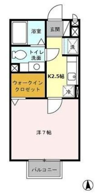 リヴェールエフティII(1K/2階)の間取り写真