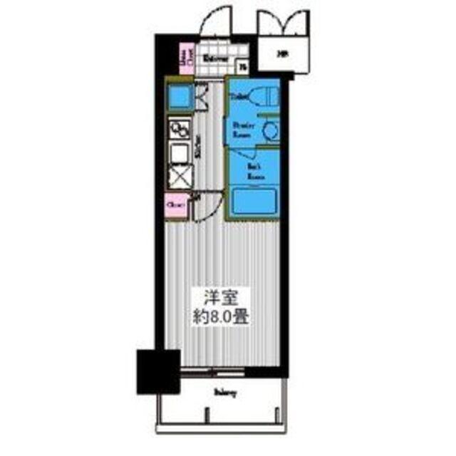 レジディア高岳(1K/14階)の間取り写真