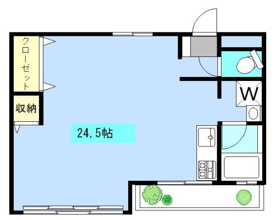 ビラ鎌倉マンション(ワンルーム/B1階)の間取り写真